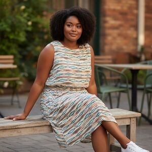 Cato Women’s Sleeveless Aztec Print Dress Fully Lined Size L